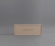 Caja larga de regalo MDF con logo Merakia